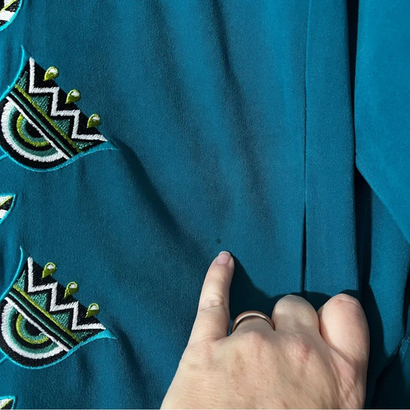 Vintage Bob Mackie Artsy Embroidered Floral Jacket/Blazer Full Zip Women’s 2x - Picture 6 of 13